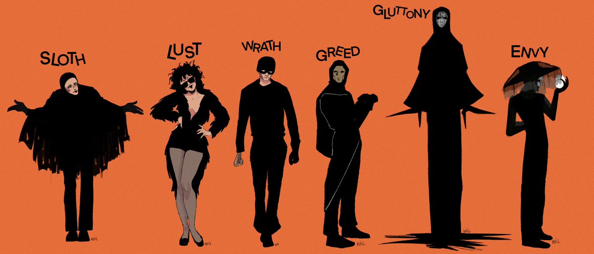 my version of the gloom div sins (they’re all cunty af) #idkhow