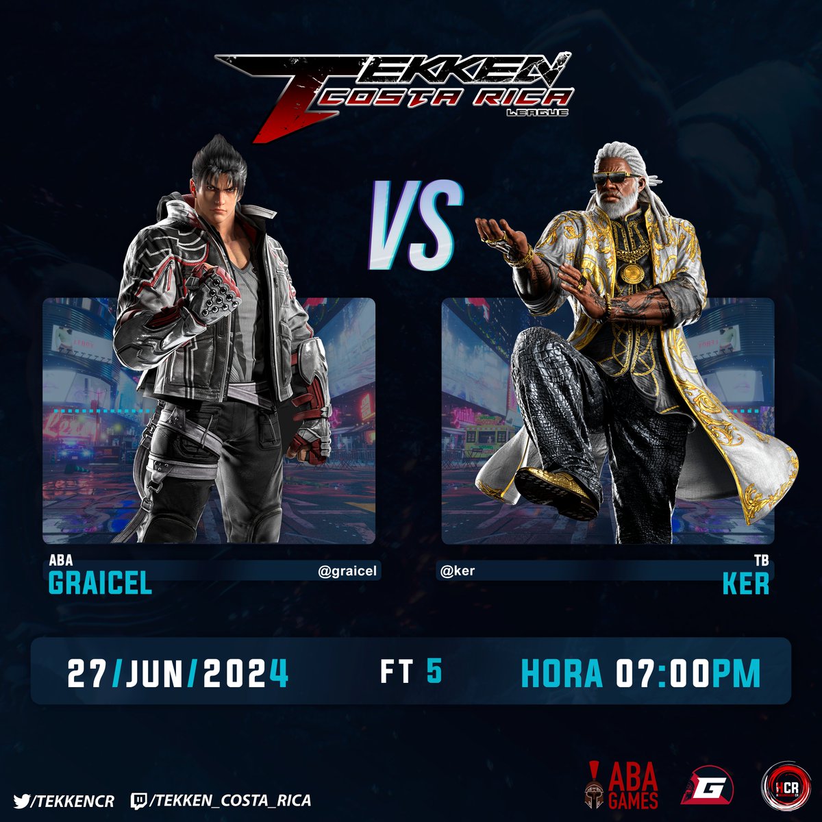El Canal de Tekken CR League los invita,

FT´s de la Ronda 12 y Ronda 13 de la Liga Online de Tekken 8

Día: Jueves 27 de junio
Hora: 7:00 pm
Canal: twitch.tv/tekken_costa_r…