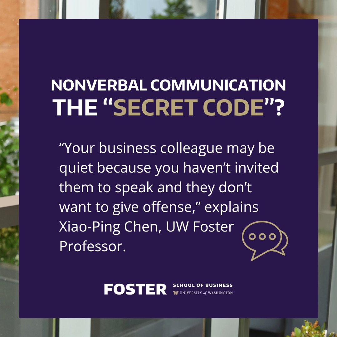 Ever assumed silence meant nothing to say? Think again. Professor Xiao-Ping Chen explains silence can speak volumes in cross-cultural communication—it might be respect, not reluctance, waiting for the right moment to contribute. magazine.foster.uw.edu/insights/resea…