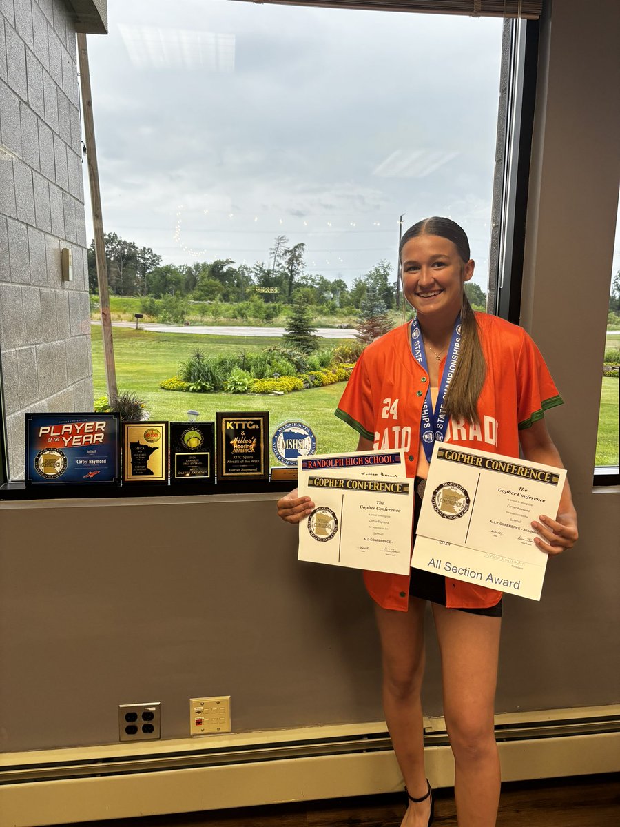 Blessed to receive these awards for the 2024 season!

Letter Winner
All Conference 1st Team
Academic All Conference 
All Section
KTTC Athlete of the Week
Team MVP
All State 1st Team
Class AA All Tournament Team
Star Tribune Metro POY
MN Gatorade POY
MN MaxPreps POY