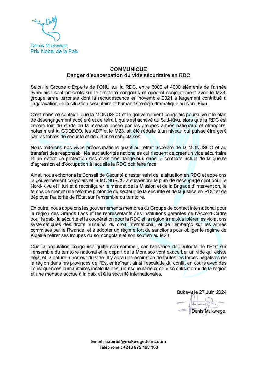 Denis Mukwege tweet media