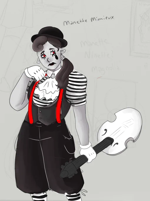 alright i said no more art fight but i lied. here is manette, an older dnd girlie of mine, redone for the new era lol. on the left is her original reference from 2020 im shocked we have come So FAR 