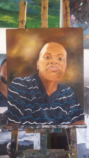 mugera_artist's tweet image. A work of painting. #studioportrait  #painters #oilpainting  #artworkhnb