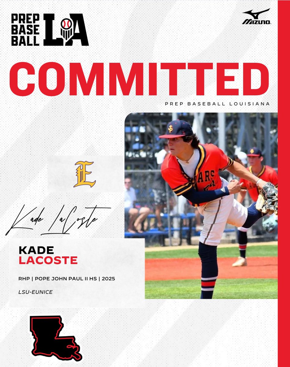 Prep Baseball Louisiana (@prepbaseballla) on Twitter photo Congratulations to 2025 Kade LaCoste (Pope John Paul II HS) on his commitment to LSU-Eunice. LaCoste is the 6th commit from our Top Prospect Games. #BeSeen #LATopProspectGames24
<a href="/AlexArmandPBR/">Alex Armand</a>
👤 loom.ly/0RPaqyU Congratulations to 2025 Kade LaCoste (Pope John Paul II HS) on his commitment to LSU-Eunice. LaCoste is the 6th commit from our Top Prospect Games. #BeSeen #LATopProspectGames24
<a href="/AlexArmandPBR/">Alex Armand</a>
👤 loom.ly/0RPaqyU