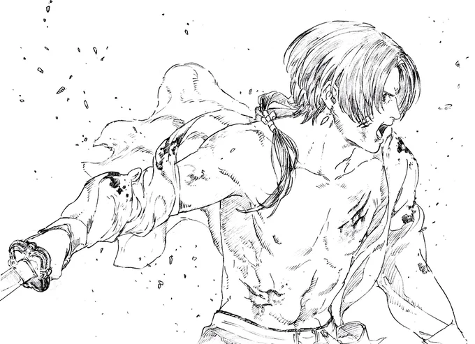 今月はお絵かきする時間がもう取れないので天伝の頃の真剣必殺を再放送して描いた気になる…吼える松田清光めちゃくちゃ好き… 