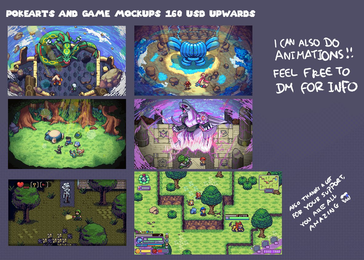 angryMonsterHam's tweet image. NEW COMM SHEET WITH UPDATED PRICES!

if you need something for your games or fan games feel free to let me know 🐣

#pixelart #commission #pokemon #indiegame