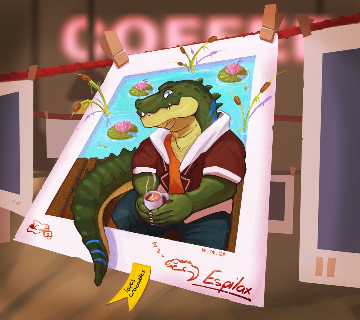 Espilax the crocodile 🐊☕