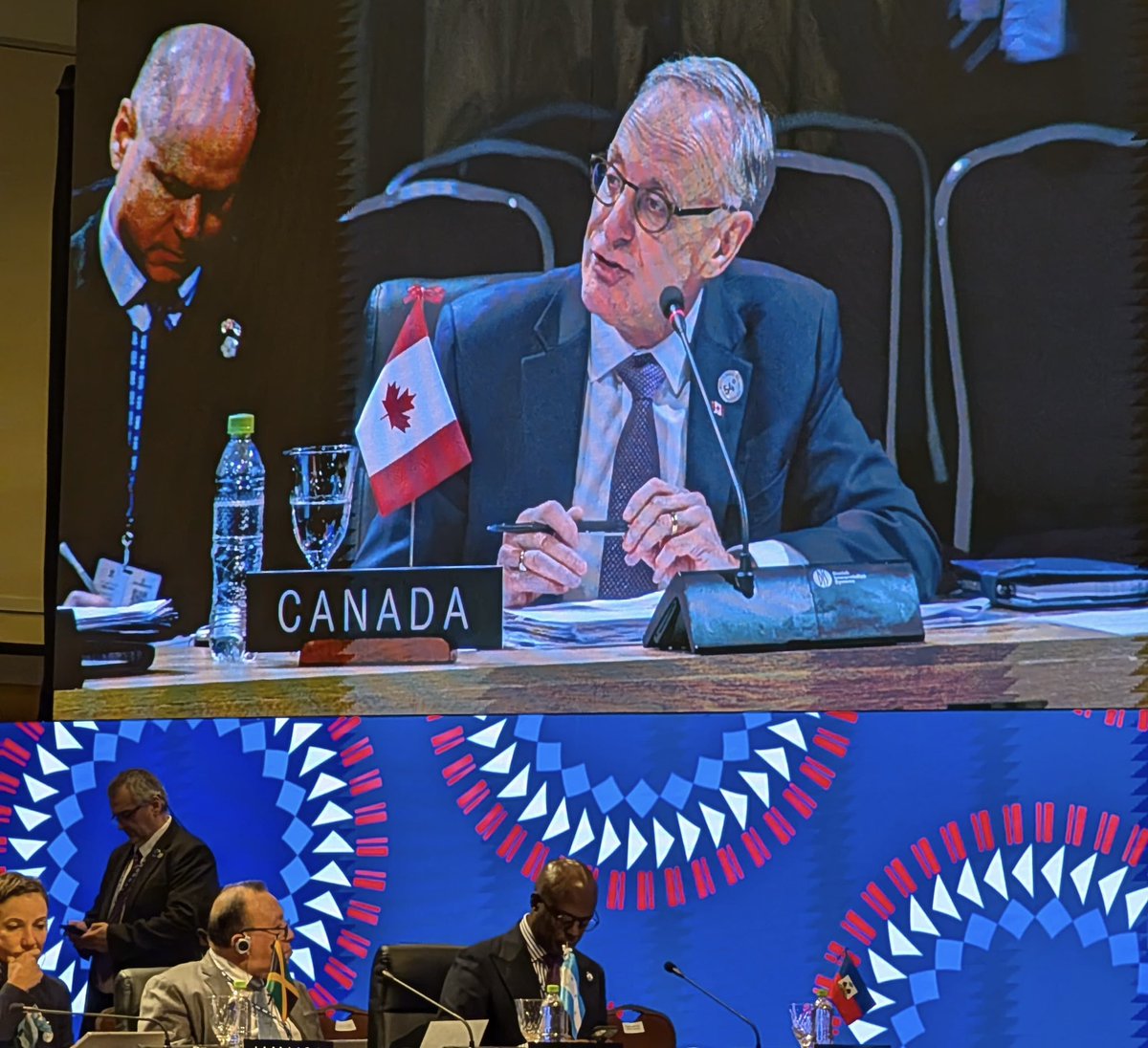 CanadaFP's tweet image. As the 54th #OASAssembly kicks off, PS Oliphant participated in preparations for the @SummitAmericas next year. With Canada set to assume the Chair of the G7 in 2025, PS Oliphant will meet with his OAS colleagues over the next two days to strengthen our role in the region.