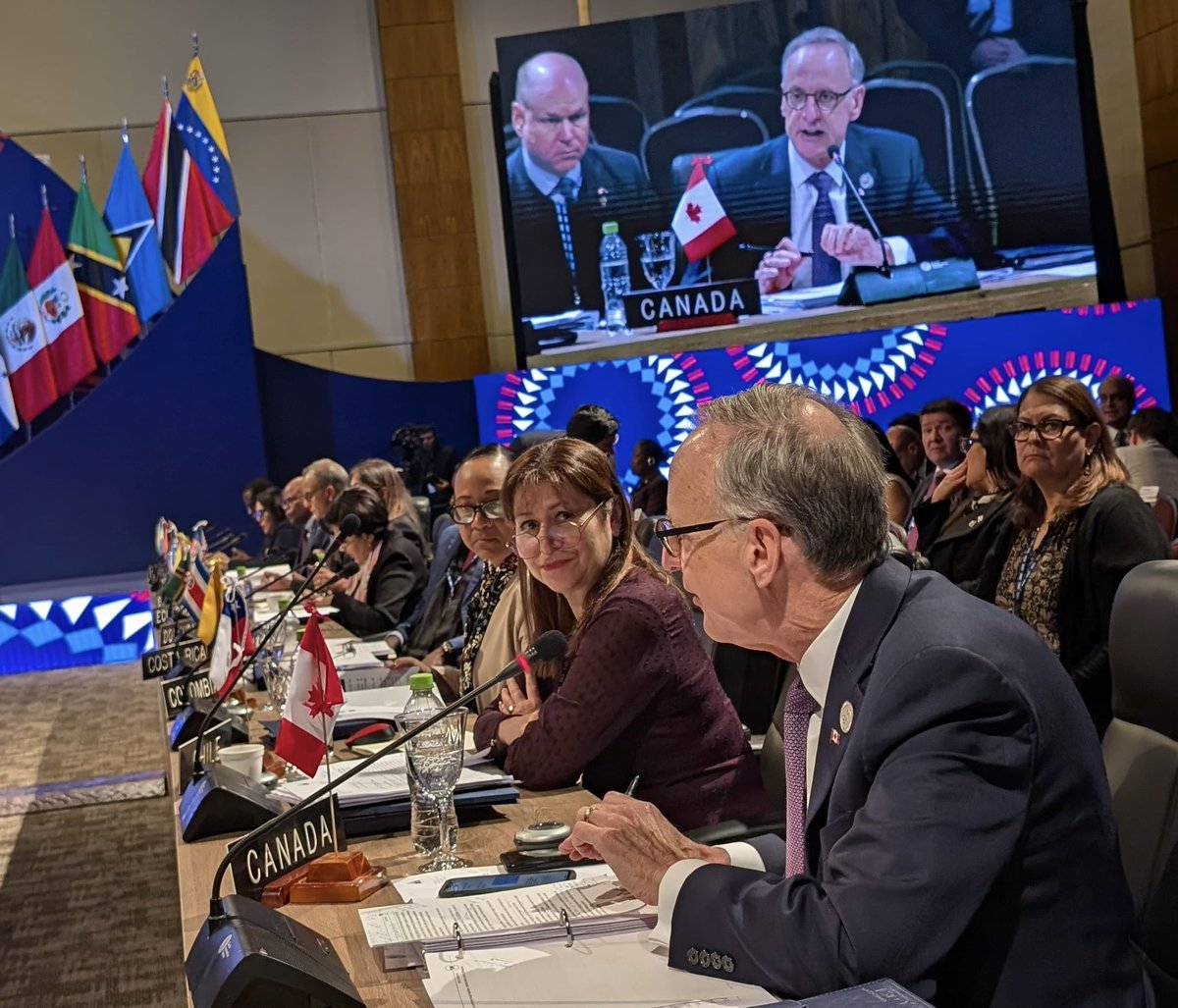 CanadaFP's tweet image. As the 54th #OASAssembly kicks off, PS Oliphant participated in preparations for the @SummitAmericas next year. With Canada set to assume the Chair of the G7 in 2025, PS Oliphant will meet with his OAS colleagues over the next two days to strengthen our role in the region.