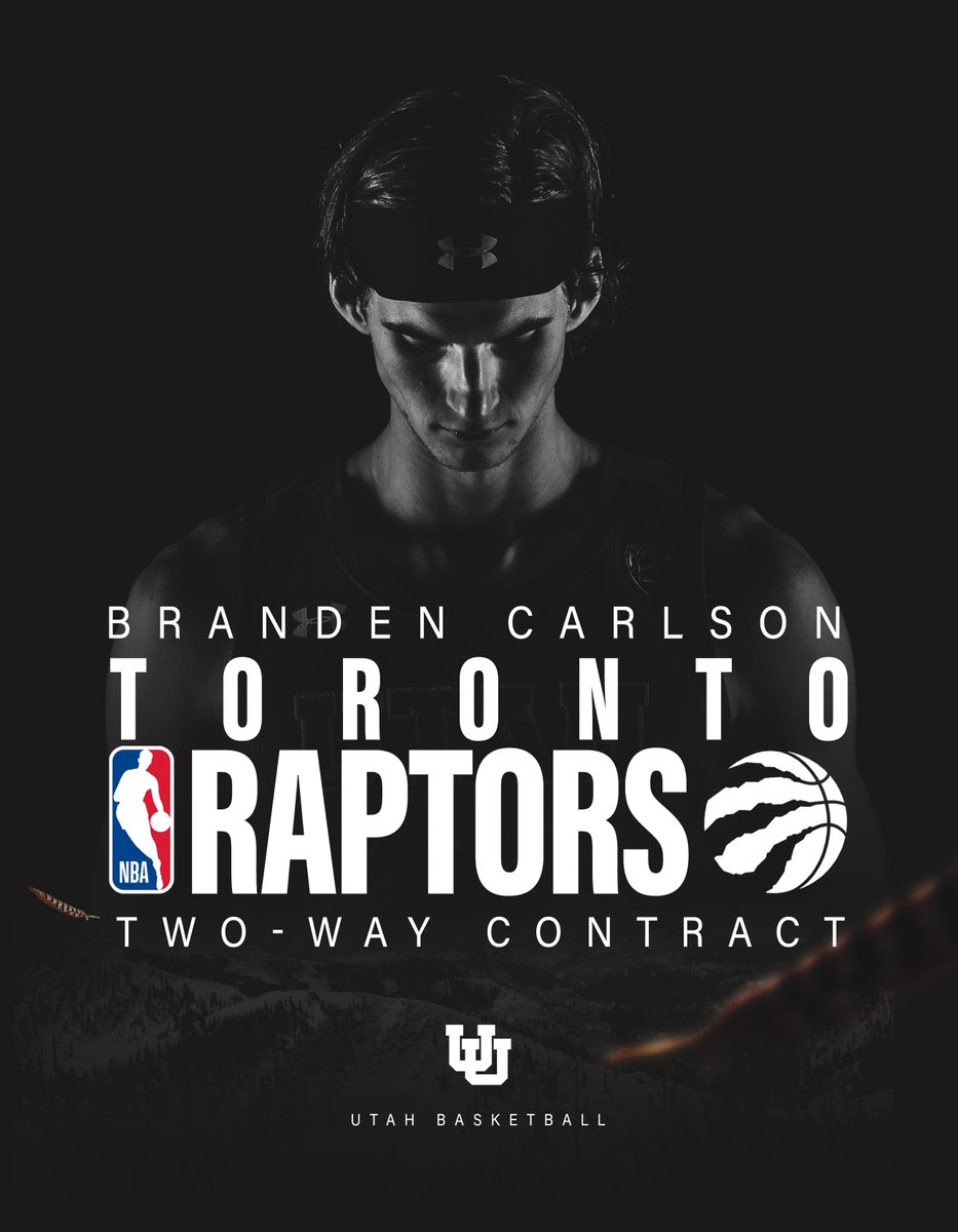 Utah Basketball (@utahmbb) on Twitter photo ๐ฐ | <a href="/ballerbranden35/">Branden Carlson</a> Signs Two-Way Deal with <a href="/Raptors/">Toronto Raptors</a>. #WeTheNorth
๐ bit.ly/3VLlany
#GoUtes | #ProUtes ๐ฐ | <a href="/ballerbranden35/">Branden Carlson</a> Signs Two-Way Deal with <a href="/Raptors/">Toronto Raptors</a>. #WeTheNorth
๐ bit.ly/3VLlany
#GoUtes | #ProUtes