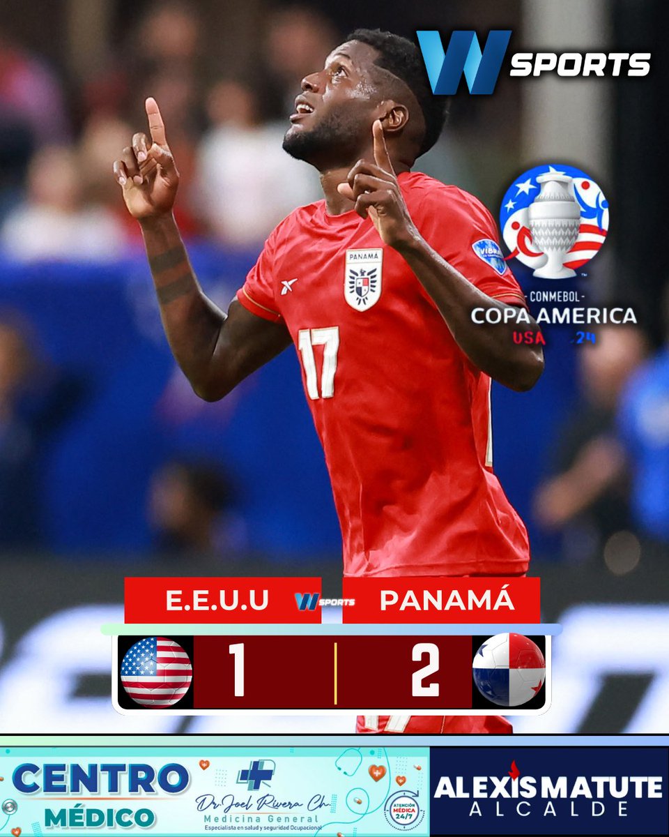 🔴 ATENCIÓN 

🇵🇦 Los 'Canaleros' remontaron y vencieron 2-1 a Estados Unidos en el Grupo C de la #CopaAmérica. 🔝⚽️

#Wsports #PasiómXElDeporte