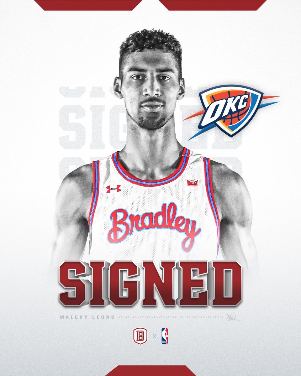 BradleyUMBB's tweet photo. 𝗡𝗘𝗫𝗧 𝗦𝗧𝗢𝗣: 𝗢𝗞𝗖 🌩️ 🏀
Malevy Leons has signed an Exhibit 10 contract with the Oklahoma City Thunder!

Details 📰: https://t.co/uwiEJPM88w
@okcthunder | #ThunderUp https://t.co/4GHgWXauwX