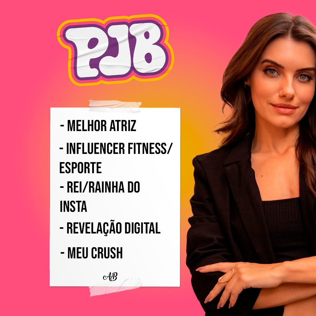 Começou mais uma edição do Prêmio Jovem Brasileiro (PJB).

Vamos indicar a Priscila e fazer ela chegar ao Top 10 que vai ser revelado no dia 11/07.

Nessa fase, as indicações acontecem no Google Forms (link abaixo) e é permitido apenas uma indicação por e-mail.