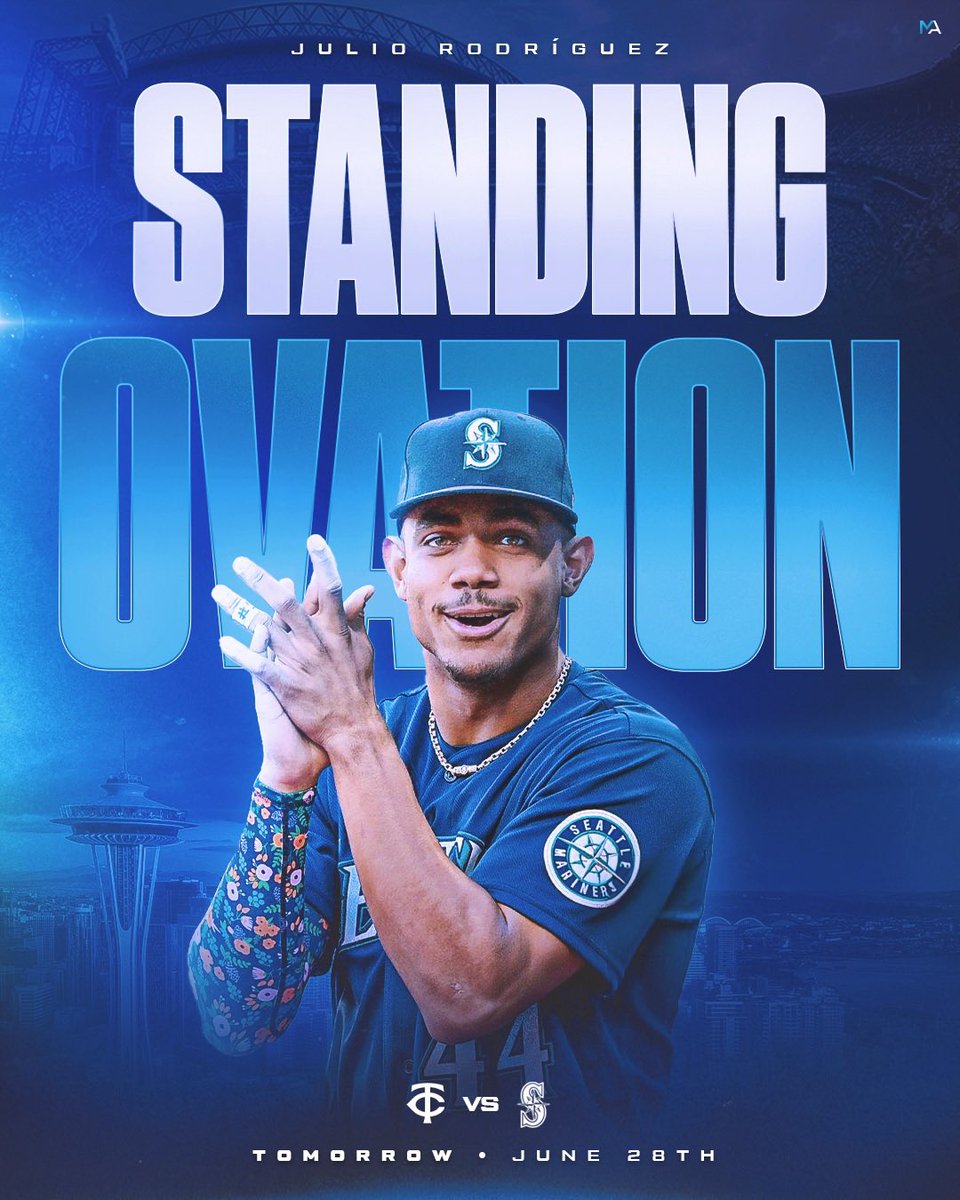 MarinersAccess_'s tweet photo. SPREAD THE WORD MARINERS FANS 🗣️

Tomorrow, let’s come together to give Julio Rodriguez a standing ovation in his first plate appearance, share this with everyone you know. 

We need to get this message out to EVERYONE attending that game tomorrow. 

Work your magic 🪄 #Mariners https://t.co/Yo7hXrOqIQ