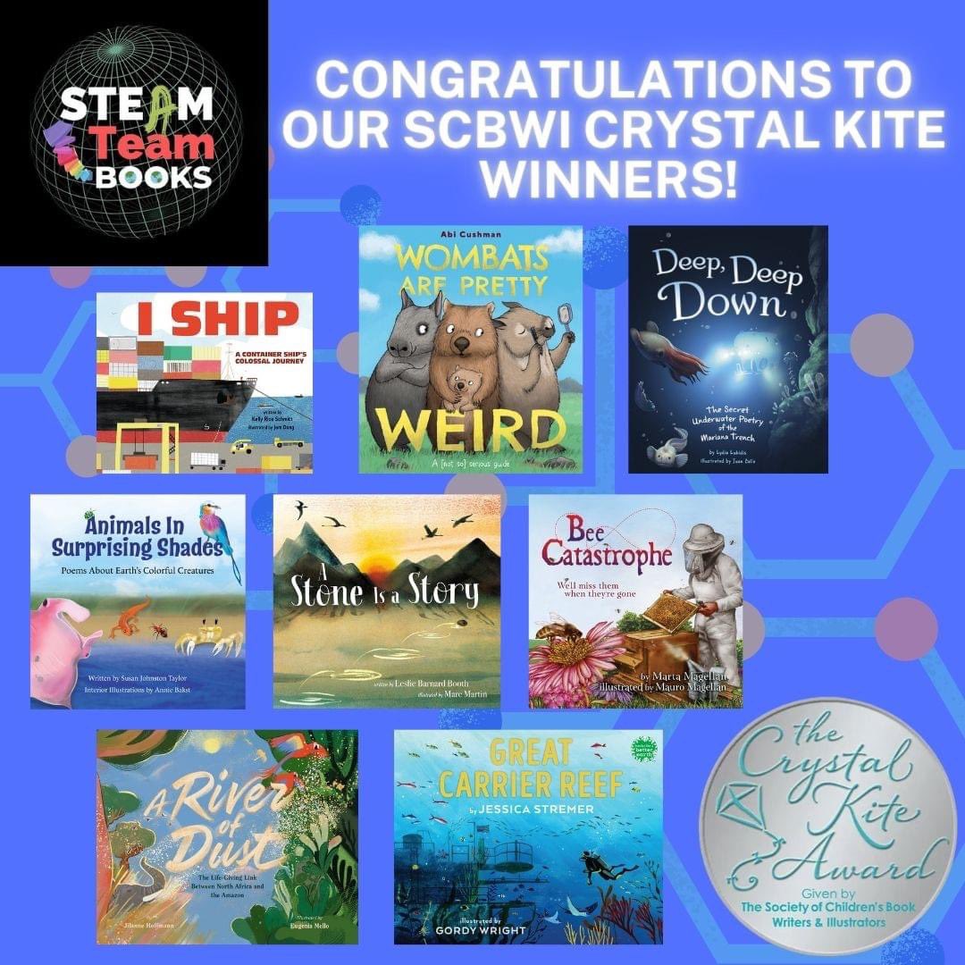 Look! Look! Look! At all the Crystal Kite Awards our amazing @SteamTeamBooks authors have won! #STEAM #Science #Environment <a href="/SCBWICarolinas/">SCBWI Carolinas</a> <a href="/scbwi/">scbwi</a>