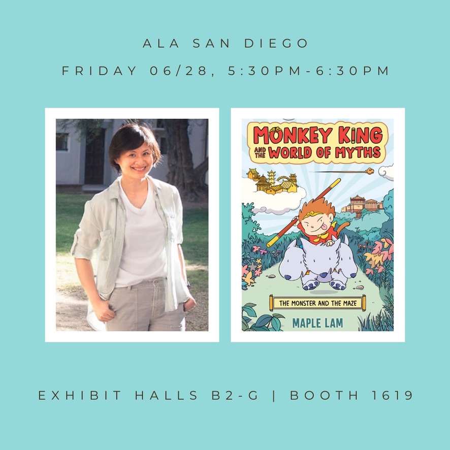 I'll be at ALA tmr (Friday, 06/28), 5:30pm-6:30pm at San Diego Convention Ctr, Exhibit Halls B2-G, Booth #1619!

Penguin Young Readers will give away copies of MONKEY KING AND THE WORLD OF MYTHS, and I'll be signing! 

#ala2024 #monkeyking #kidsgraphicnovels #booksgiveaway