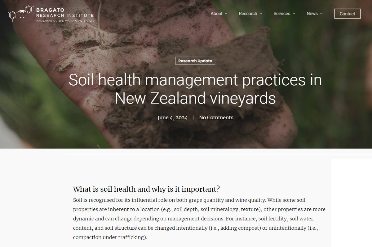 National Grape Research Alliance (@graperesearch) on Twitter photo NZ’s <a href="/BragatoResearch/">Bragato Research Institute</a> surveyed grapegrowers re whether/how they use soil-health practices. 96% said they are. Those farming conventionally favor nutrition, irrigation; organic, cover cropping; sustainable, cover crops, nutrition, no-till. #graperesearch tinyurl.com/2e7vffcc NZ’s <a href="/BragatoResearch/">Bragato Research Institute</a> surveyed grapegrowers re whether/how they use soil-health practices. 96% said they are. Those farming conventionally favor nutrition, irrigation; organic, cover cropping; sustainable, cover crops, nutrition, no-till. #graperesearch tinyurl.com/2e7vffcc