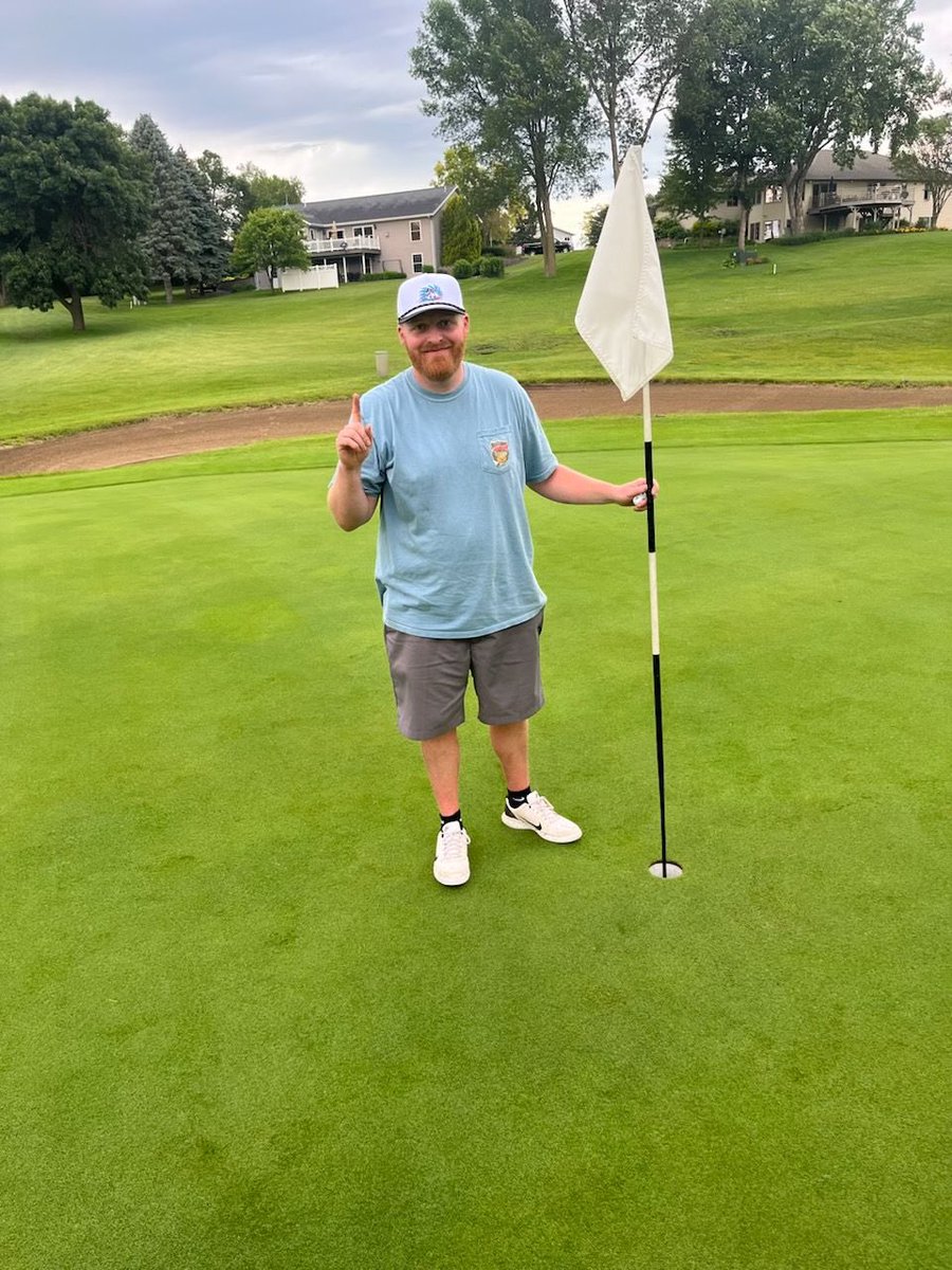 Brandon Pygman made his first career hole-in-one today at the Lakefield Golf Course, acing No. 6 with a 7 iron.