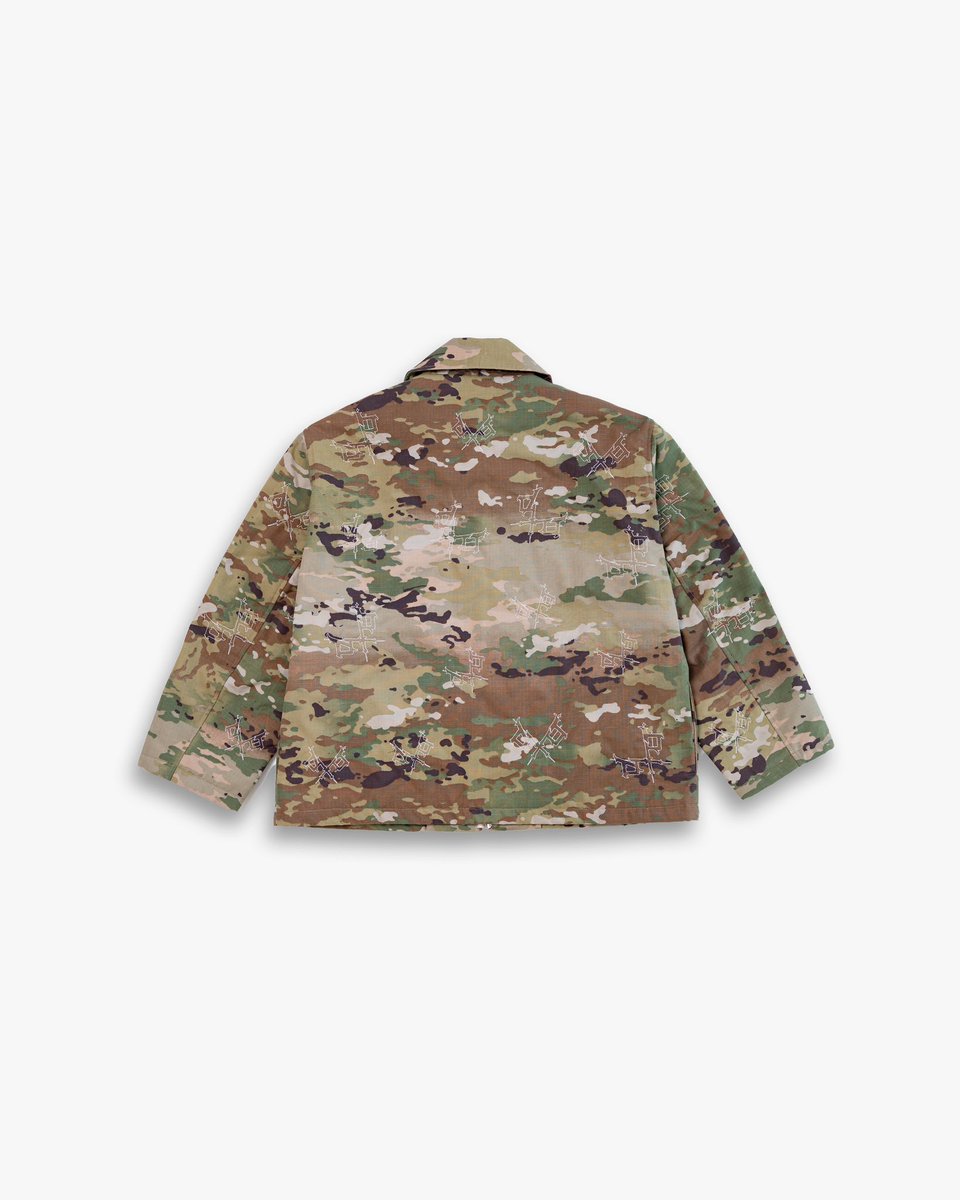 Camo Jacket with Embroidered Indelible Crest 

Drops tomorrow, 6/28 at 12PM PST | 3PM EDT.

Subscribe &amp; get drop notifications via the 🔗 in bio.