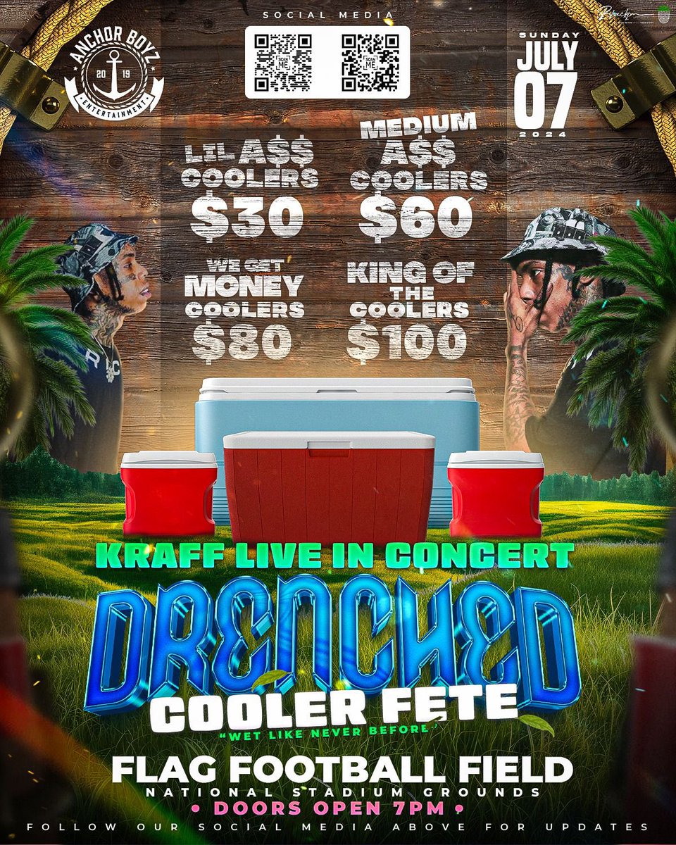 jarvi_18's tweet photo. This is a king of the coolers cooler fete 🥳 🧊
Gatta pay the cost to be the boss 💰 

Cooler prices listed:
Lil A$$ Coolers - $30
Medium A$$ Coolers - $60
We Get Money Coolers - $80
King of The Coolers - $100 https://t.co/xovKXg2fSS
