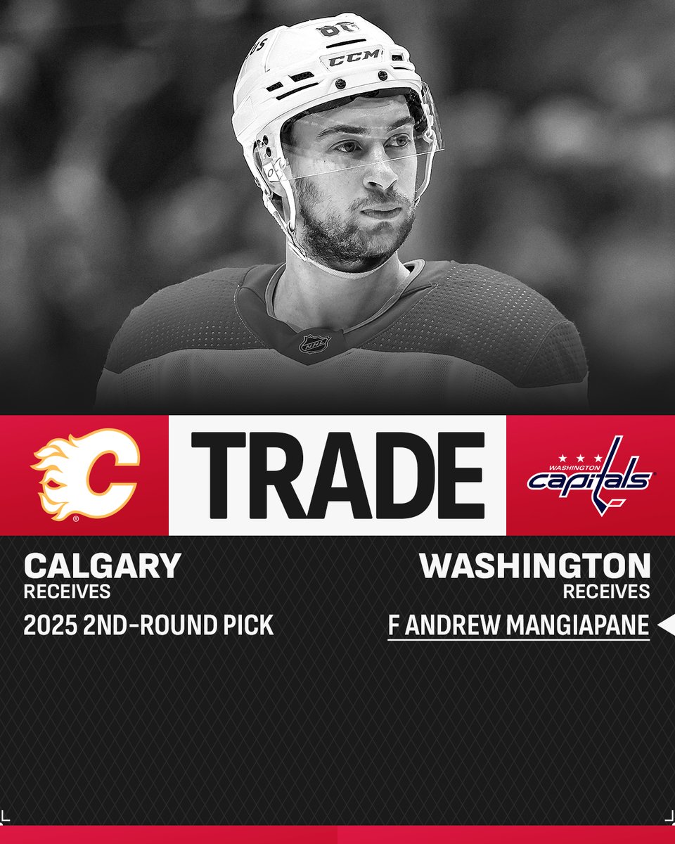 NHL's tweet image. Andrew Mangiapane is heading to the @Capitals! 🦅