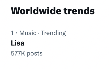 WORLDMUSICAWARD's tweet photo. #LISA trends at #1 on X WORLDWIDE on the release of her hugely awaited comeback track "ROCKSTAR"! 💪📽️🎸🤘🌟💥1⃣🌎✖️🔥👑🤍

Watch ROCKSTAR’s Official MV Premiere on
@wearelloud

 YouTube channel.
🔗https://t.co/0fsONxsm90

#LISAxROCKSTAR #ROCKSTAR
#LLOUD https://t.co/h35XagQ1zi