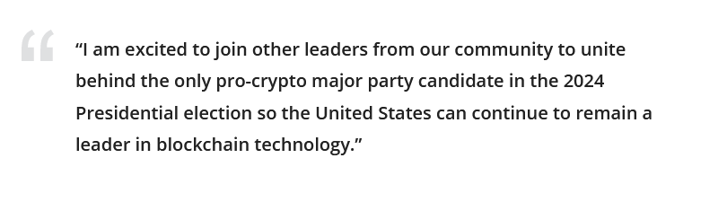 Cointelegraph's tweet photo. Kraken co-founder @jespow donates $1M in $ETH to Donald Trump’s 2024 campaign, supporting pro-crypto policies. https://t.co/c9e02SIhcd