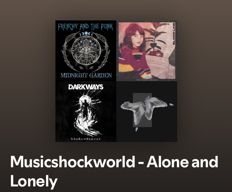 alexshockmusic's tweet photo. My new playlist:
Musicshockworld / Alone and Lonely
Featuring:
@frenchyNthepunk 
@Eirenemusic 
@videotraum 
and many others

https://t.co/2OBfr0s9EK https://t.co/6CCaILOtWE