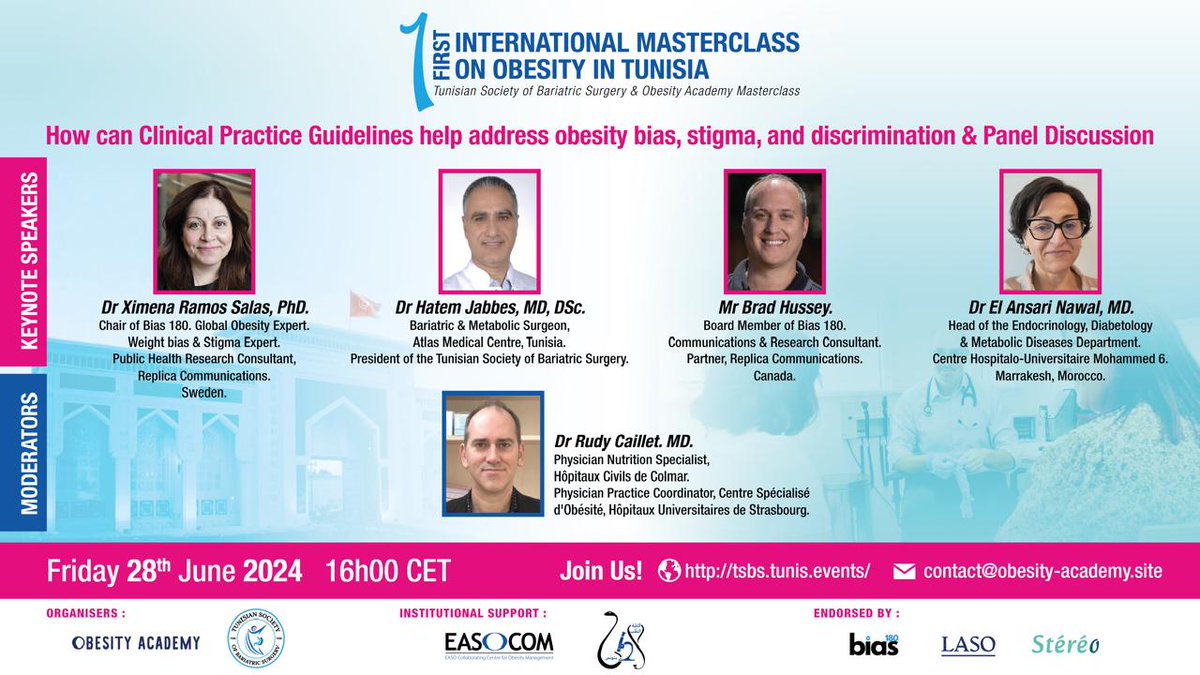 SamoudaHanen's tweet photo. First International Masterclass on Obesity Management in #Tunisia 
It is Now! https://t.co/0mtcAdx8r5