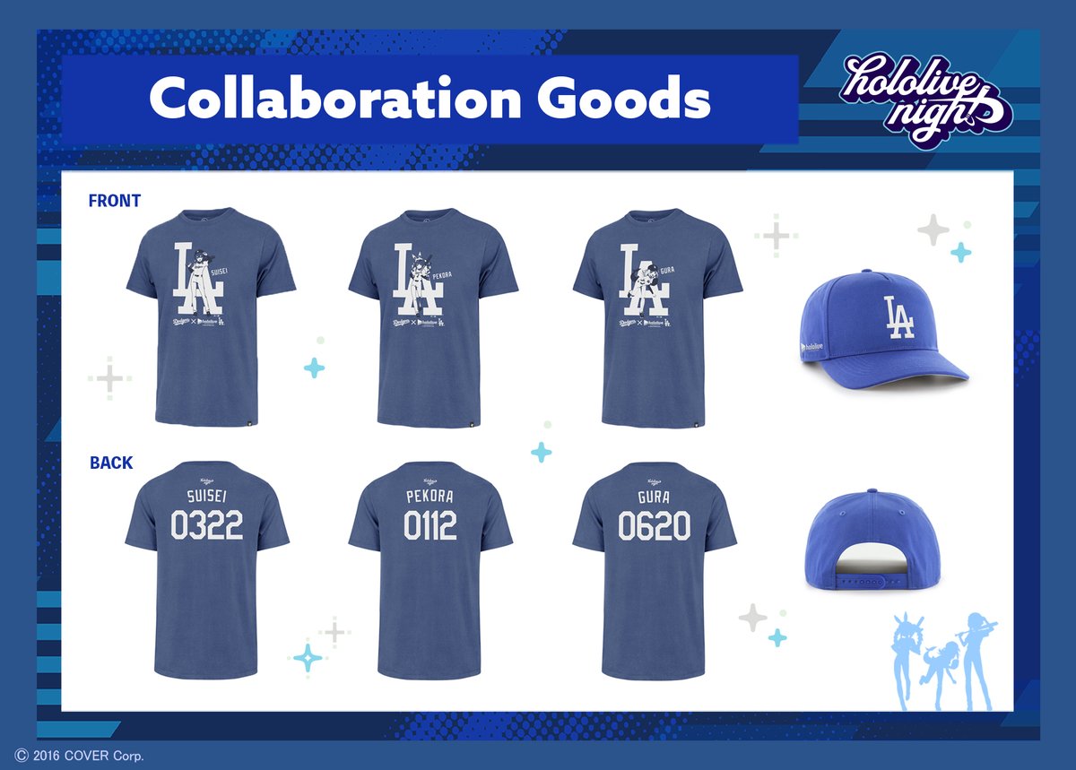 [新品•未使用] Dodgers x hololive Tシャツ XL LOS ANGELES DODGERS X HOLOLIVE NIGHT HOSHIMACHI SUISEI SHIRT