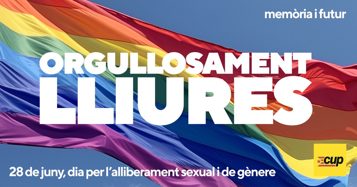 CCapafonts's tweet photo. Orgullosamemt lliures! #28j #memòriaifutur 🏳️‍🌈💪🏽 https://t.co/a5ke7ftC1k