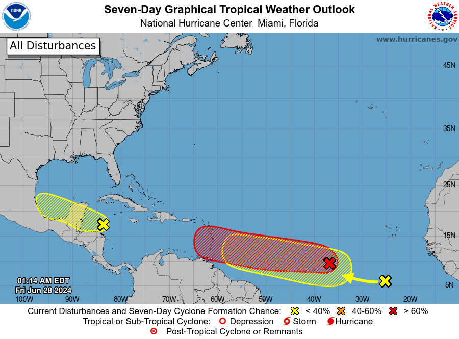 LiveStormsMedia's tweet photo. Code RED in the MDR of the #Atlantic now.  Another one on it's heels.  It is likely that we will see a #TropicalStorm or better develop in coming days entering the #Caribbean.  #TropicalUpdate #LSMwx https://t.co/9n22bUcnvA
