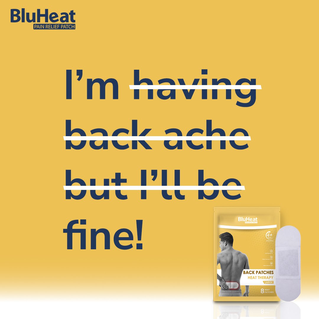 BluheatPatch's tweet image. Looking for a solution to remove back aches from your life? This is the right stop for you. Using BluHeat Back Patches provides instant natural heat therapy! 💛

Have you tried any BluHeat pain relief patches yet? Comment below! 👇

#BluHeatMustHave #BluHeat #BackPain #PainPatch