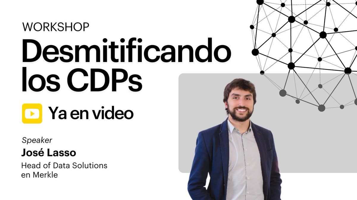 Hola Datalovers!

🚨 Hoy os ofrecemos la grabación del último workshop que hemos tenido en la escuela. Para que puedas verlo cuando quieras (Gratis) 🙌

📺 Workshop "Desmitificando los CDPs"
🎙️ (Speaker) José Lasso @ Merkle

Ver video aquí: gend.es/workshop-video…