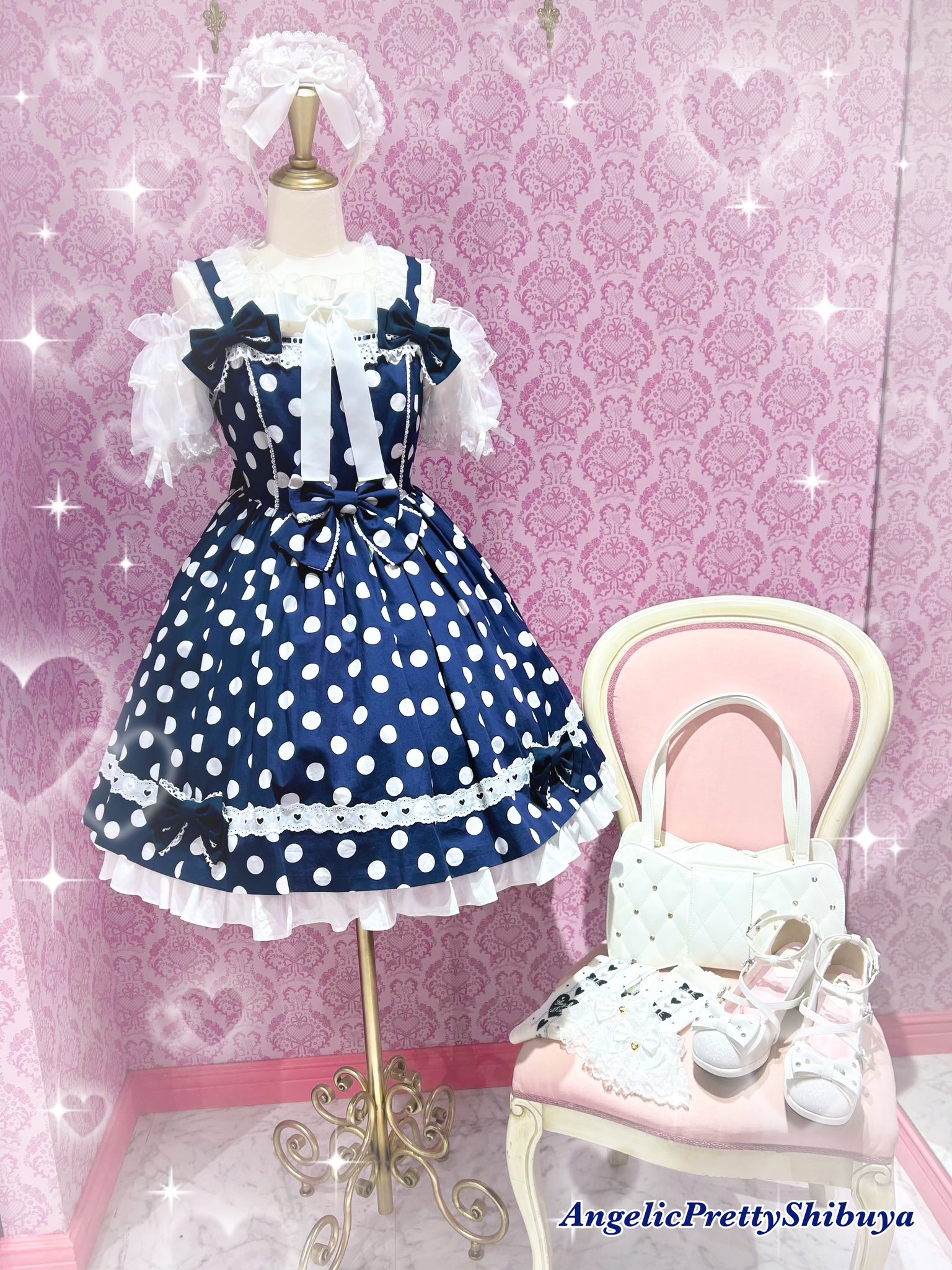 完売】angelic pretty ポルカドットジャンパースカート（お歳暮