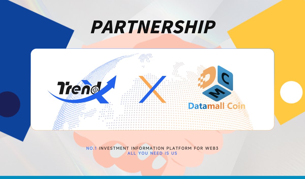 TrendX_official's tweet photo. 🚀🚀We are thrilled to announce our partnership with @datamallcoin
Datamall Coin is leading a new era in data authentication and sharing, aiming to build a decentralized multi-chain storage network that unlocks the potential of data.
#DatamallCoin #Web3 #AI #TrendX https://t.co/8o6MQDRfPL