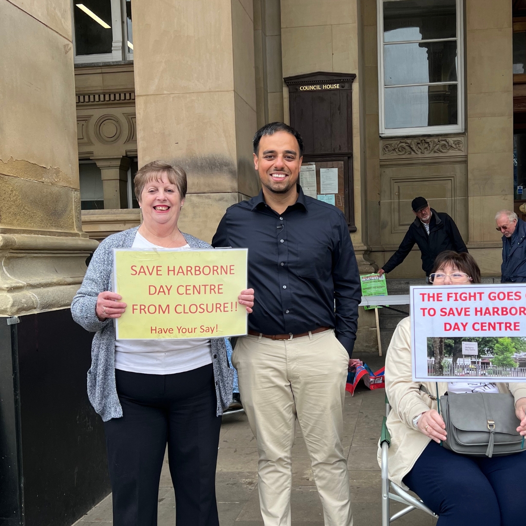 VoteDrAmmar's tweet photo. Rally to save Harborne Day Centre! 💖  Vote Dr. Ammar to protect our community's heart and soul.
#VoteDrAmmar #votedrammar4edgbaston #savethelibrary #HarbornDaycentre  #labour  #generalelection  #generalelection2024 #birmingham #parliament  #healthcare https://t.co/97L6RNgR9Q