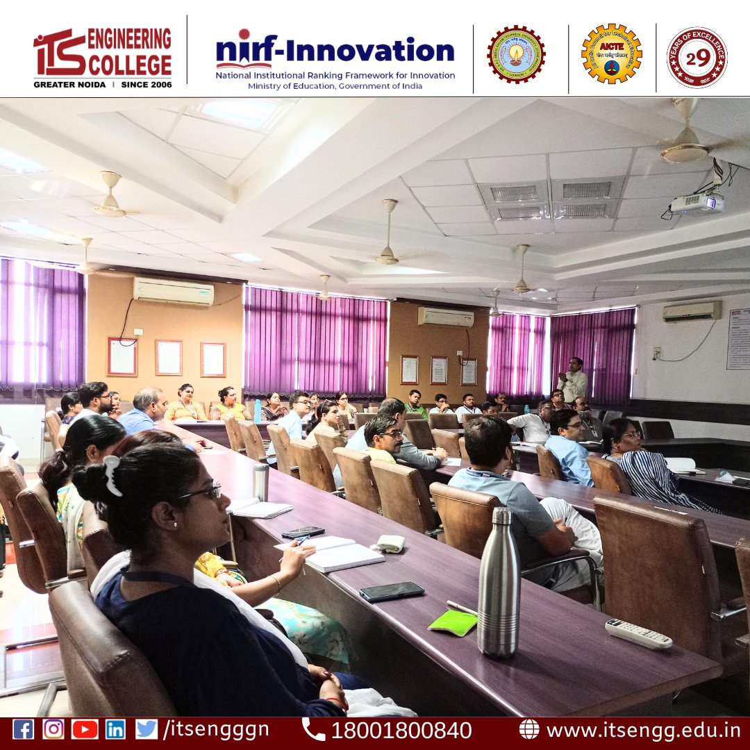 ITSEngggn's tweet image. Exciting workshop at I.T.S Engineering College! On June 27, 2024, IQAC hosted "Outcome Based Education" with Dr. A.K. Pandey. Faculty gained innovative strategies to enhance student outcomes. Thanks, Dr. Pandey! #ITSEC #IQAC #OutcomeBasedEducation #FacultyDevelopment