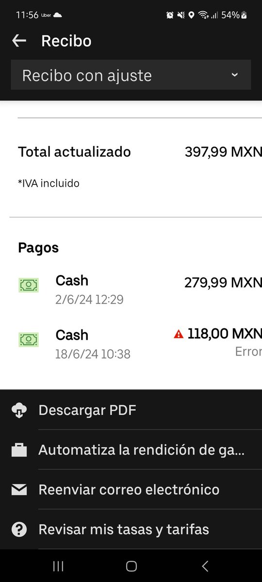 YuaridVader's tweet photo. @Uber_Support  No entiendo porqué me cobran un ajuste de tarifa 16 días después del viaje realizado. Y en la app no hay ruta para la aclaración, EN SU POLÍTICA DICE QUE LOS AJUSTES SON HASTA 24 HRS, REQUIERO UNA SOLUCIÓN https://t.co/xpS1YpoeY6