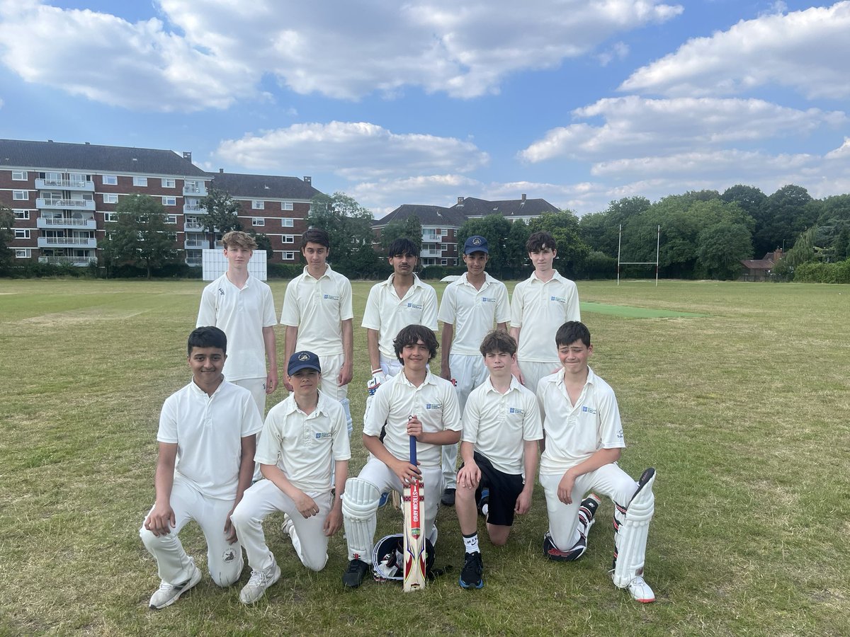 SportLRP's tweet photo. 2 wins this week for our U15 Boys 🏏 to set up a Borough final against Turing House, winning by 8 wickets in both games to finish unbeaten!

Mustafa 51 &amp; Will. S 35* 🏅saw us chase down 127 inside 14 overs against OP. 

Mudasar 🏅 v Christ’s taking 2-9 and scoring 16 not out! https://t.co/73Cvw9Kb68