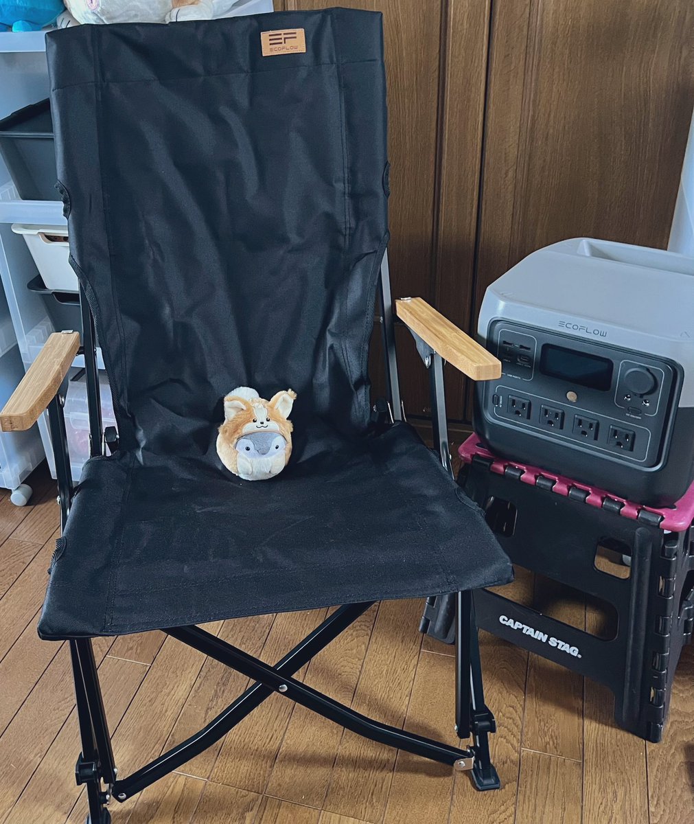 HM90210's tweet photo. セール期間中エコフローのポタ電買ったからその時の特典で椅子が送られてきた😊✨🔌
アウトドア専用の椅子が増えていく、これで4脚目だ😉ありがとうございます♪♪
#RIVER2Pro ＃EcoFlow https://t.co/08s0ONWqth