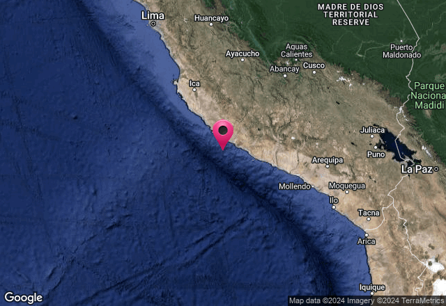 DHN_peru's tweet photo. #ÚltimoSismoNacional
INFORMACIÓN - NO GENERA TSUNAMI EN LITORAL PERUANO
28-06-24 01:10:06
Magnitud: 4.2 MW
Referencia: 49 km al S de Lomas, Caraveli - Arequipa
Profundidad: 35.00 km
Fuente: IGP https://t.co/eBG3gtvOxO
