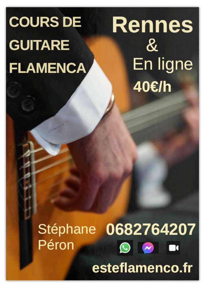 esteflamenco's tweet photo. Cours de GUITARE FLAMENCA à Rennes cet été. (Forfait 2,3 ou 4h par mois). Tous niveaux. 
Cours en ligne: Whatsapp, Messenger, FaceTime...
Que vous débutiez ou souhaitiez vous perfectionner (Rhytmes, harmonie, impro...)
. Rumbas : ventilador, double golpe, abanicos ...Falsetas https://t.co/FF9NG9qdJw