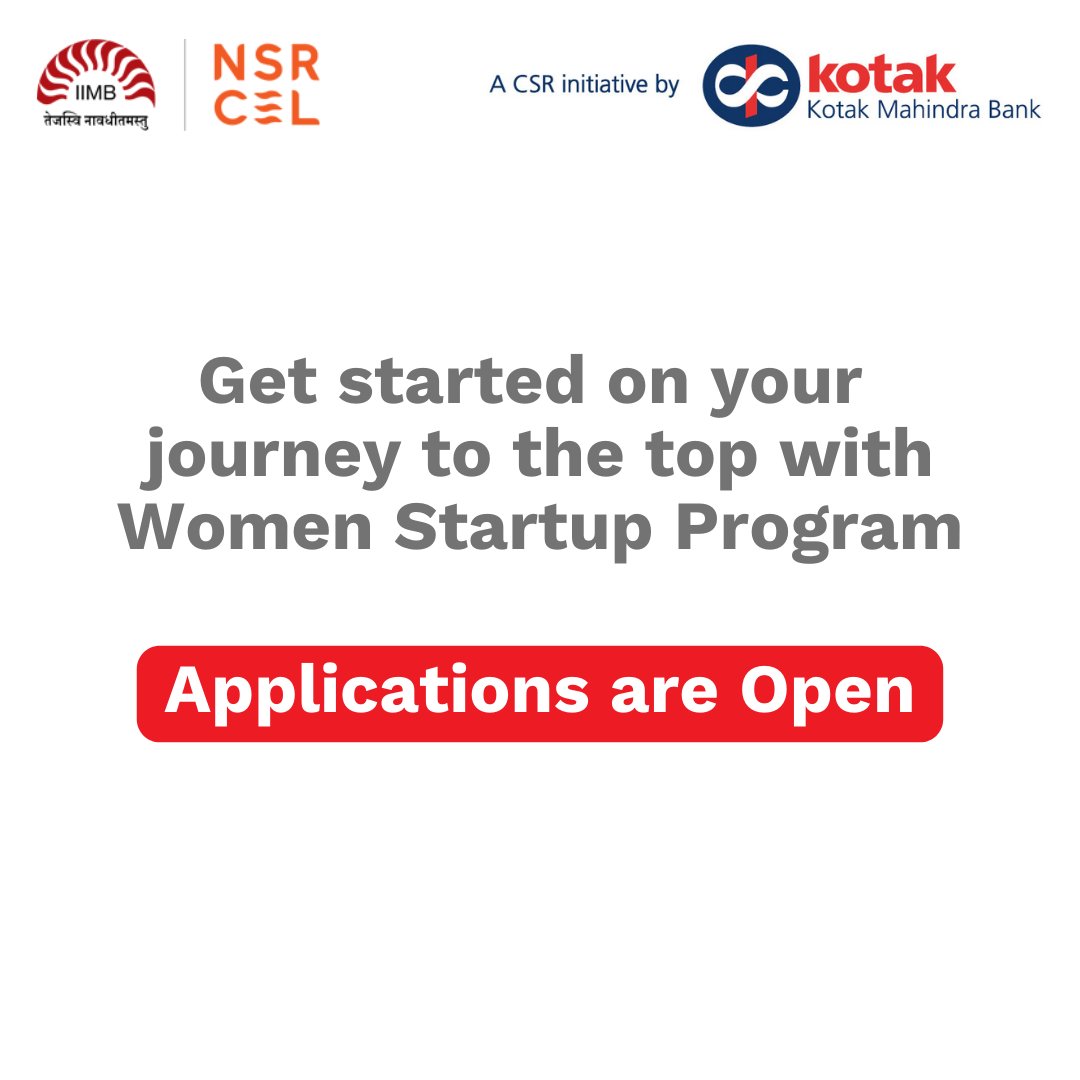 nsrcel's tweet image. APPLICATIONS FOR COHORT 5 ARE NOW OPEN: nsrcel.accubate.app/ext/form/2184/…

Learn more about us here: shorturl.at/CfKE7

#WomenEntrepreneurs #WomenStartupProgram #India #Growth #Idea #Prototype #Revenue #Entrepreneurship #Founders #FemaleFounders #Entrepreneurs #Startups #Business