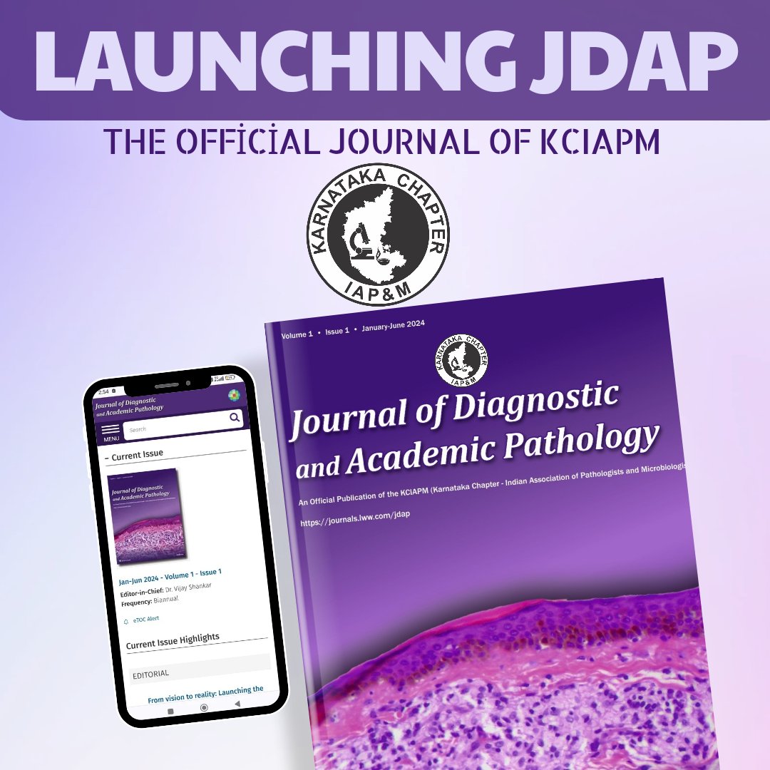 📢 Exciting News! 🎉

We're thrilled to announce the launch of the first-ever issue of the "Journal of Diagnostic and Academic Pathology", the official journal of KCIAPM! 
🔗 journals.lww.com/jdap/pages/def…

#JDAP #Pathology #MedicalResearch #AcademicJournal #KCIAPM  #CallForPapers