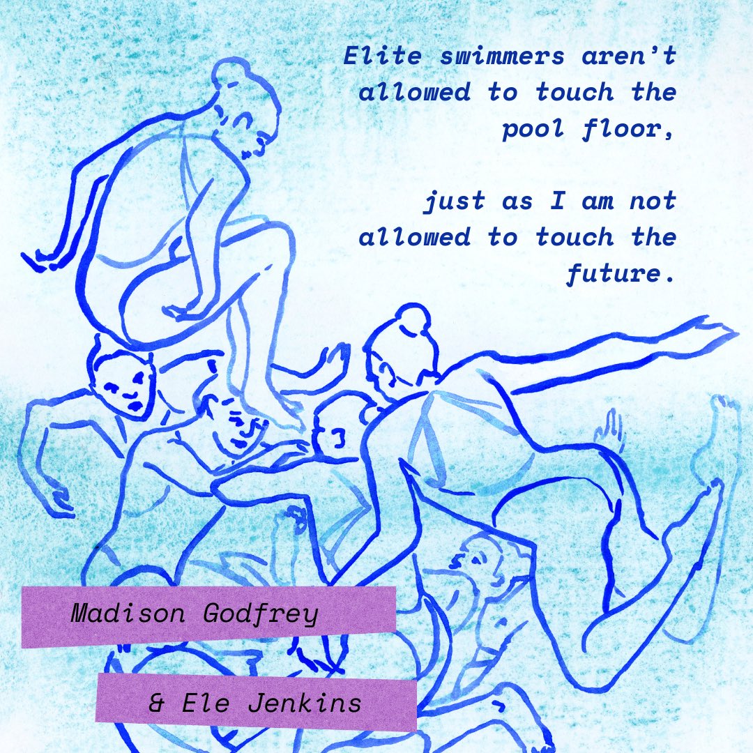 A very special treat to head into your weekend: a collaborative comic-poem from <a href="/howtobeheld/">Madison Godfrey</a> and Ele Jenkins. 🏊‍♀️✨
Dive in headfirst: goingdownswinging.org.au/archives/haven…