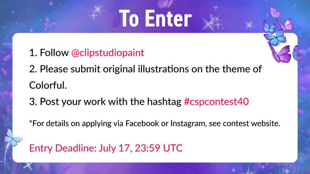 clipstudiopaint's tweet photo. The 40th International Illustration Contest is on🎉  

Theme: "Colorful"🎨  

See Clip Studio Assets for colorful materials 
https://t.co/HeQ7wU5HPk  

Details 
https://t.co/mn688SwGuG  

#cspcontest40  
#cspcontest40_timelapse 
#cspcontest40_newcomer https://t.co/gnn7HxDV1m