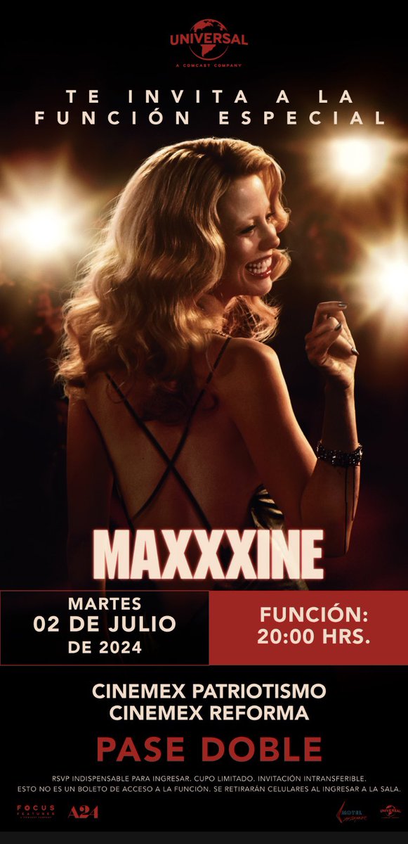 vick_comunicart's tweet photo. Gana 1 pase doble para la función especial de #MAXXXINE este Martes 2 de Julio en Cinemex Reforma y Cinemex Patriotismo. @UniversalMX 

Correle a mi INSTA: https://t.co/QmEA5knJqv https://t.co/dAF2YxPPpO