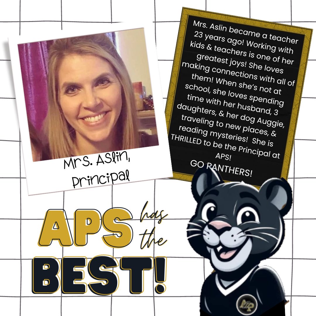 Anahuac_Primary's tweet photo. 💛🐾Mrs. Aslin, Principal🐾🖤

We are thrilled to introduce the amazing teachers and staff of AISD’s brand new Anahuac Primary School! Our dedicated team is ready to inspire and support our littlest Panthers as they embark on this new learning adventure! https://t.co/7lT4hocjQl