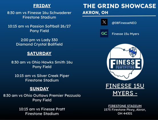 Addison Heidenhoffer (@addison_h10) on Twitter photo Excited to be playing in the Grind Showcase in Akron this weekend with my team! <a href="/08FinesseNEO/">Finesse 17u-Myers</a> <a href="/finesse_neo/">Finesse NEO</a> Excited to be playing in the Grind Showcase in Akron this weekend with my team! <a href="/08FinesseNEO/">Finesse 17u-Myers</a> <a href="/finesse_neo/">Finesse NEO</a>